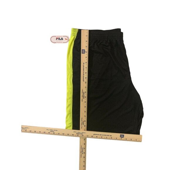 Fila Sport Black & Yellow Athletic Shorts & Shirt Set XXL XL Polyester Mens Acti - Picture 5 of 13